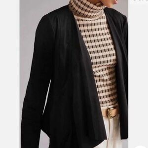 Hutch for Anthropologie Black Waterfall Jack Faux Suede Size M
